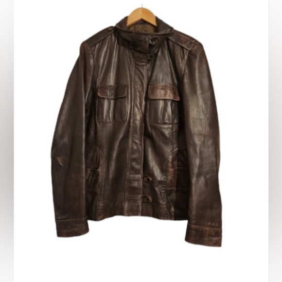 Men's Danier Brown Leather Jacket - Picture 2 of 5